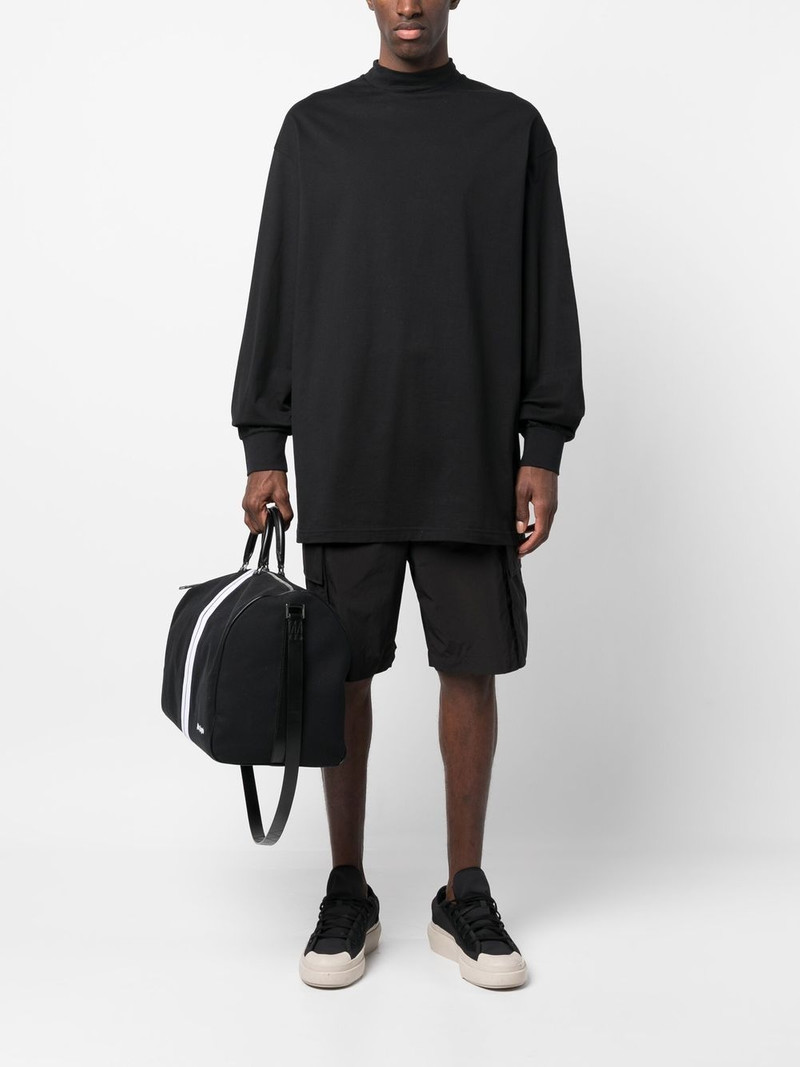 Y-3 mock-neck long-sleeved cotton T-shirt outlook