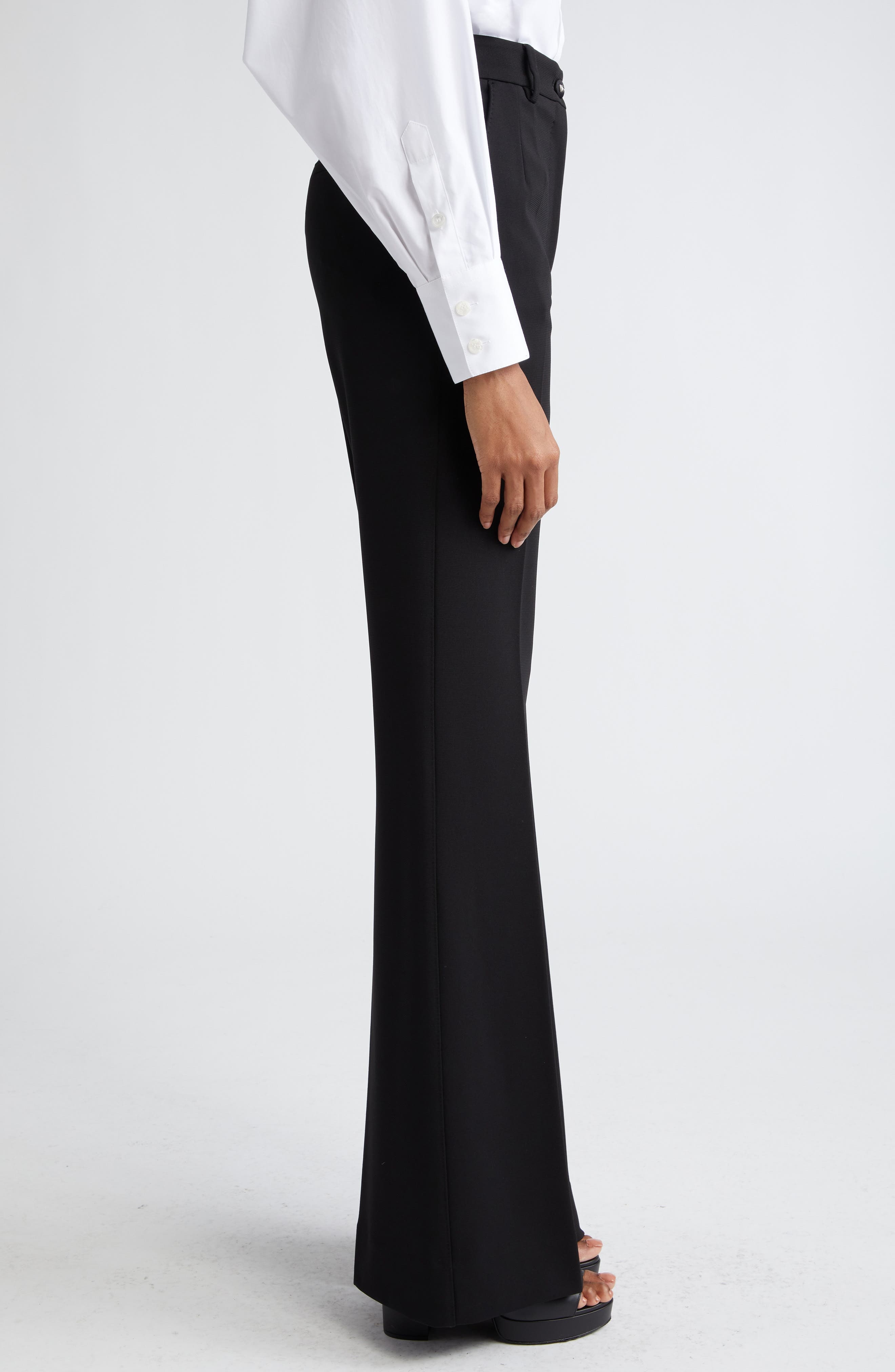 Knit Flare Leg Trousers - 4