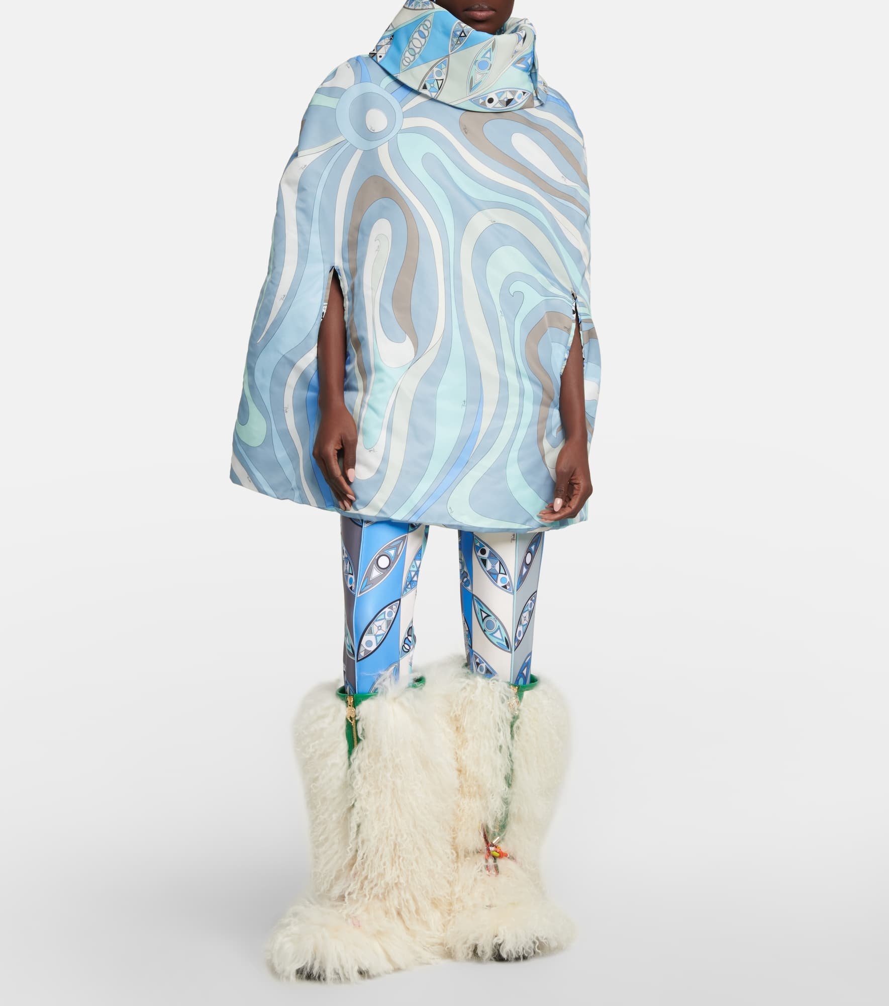 x Fusalp printed poncho - 2