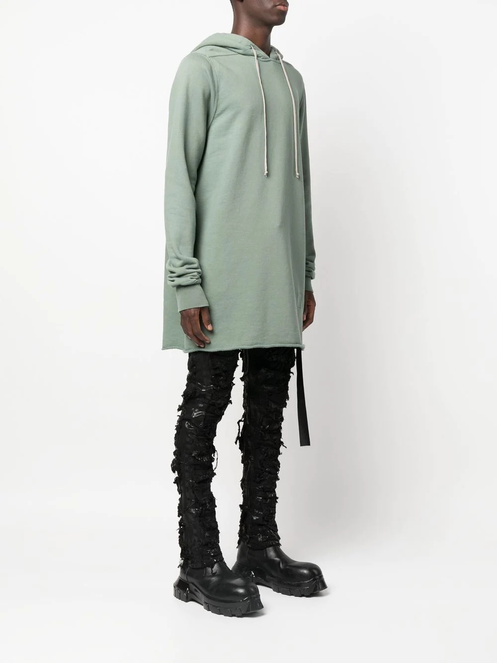 long-sleeve rib-trimmed hoodie - 3