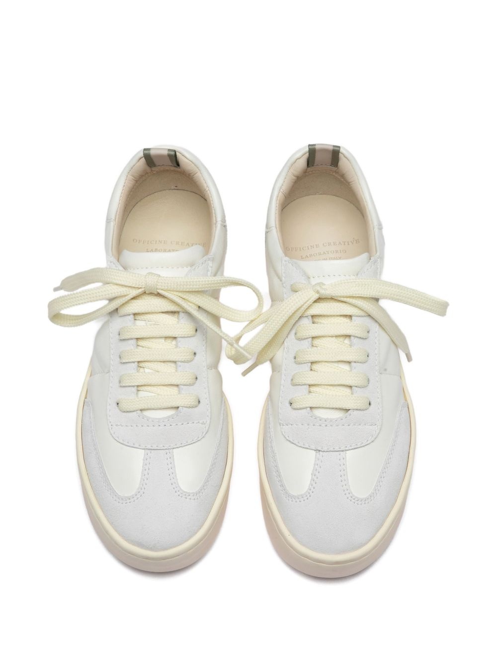Kombined leather lace-up sneakers - 3