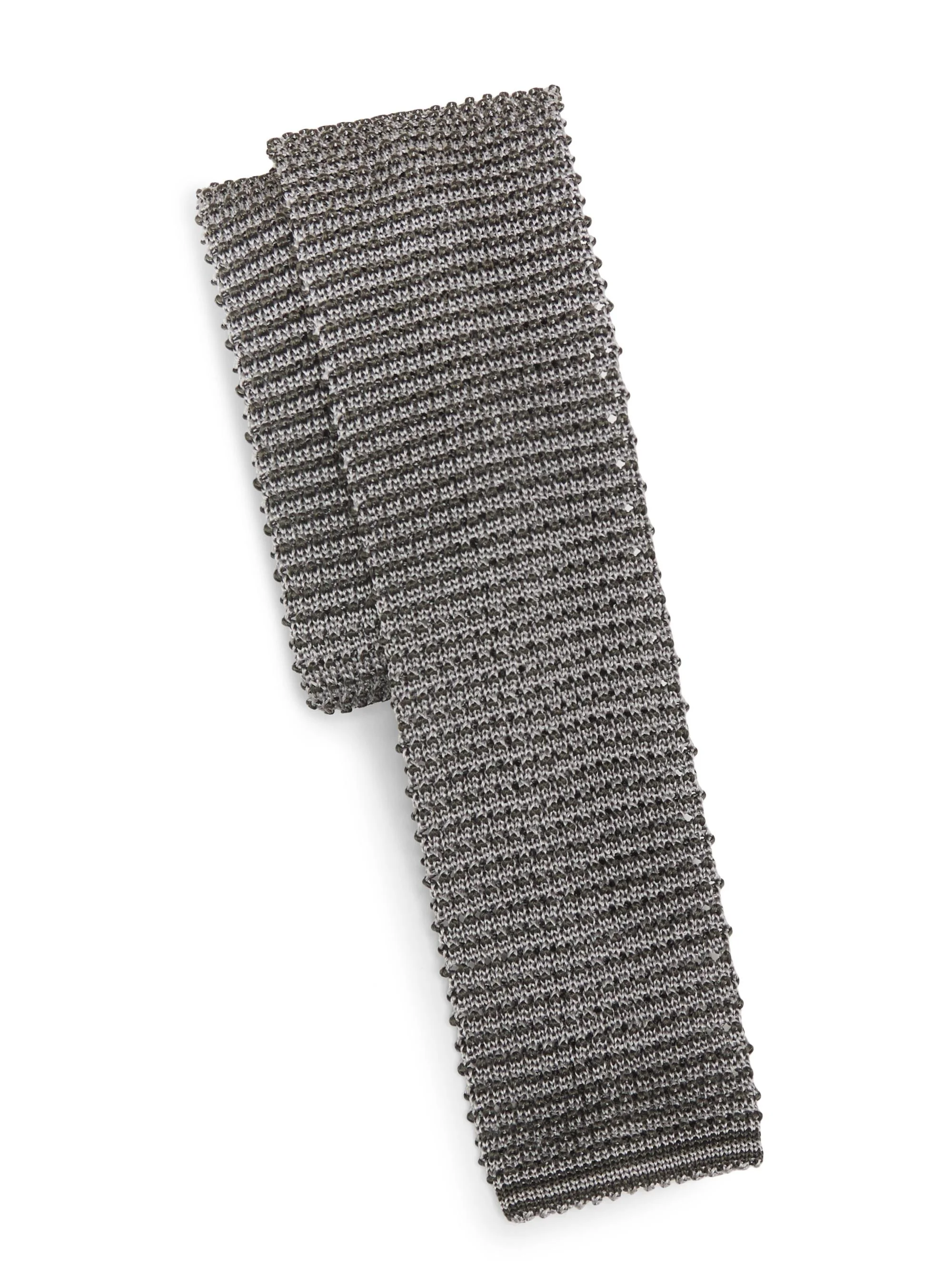 Men's Cravatta Tricot Silk Tie - Pearl - 1