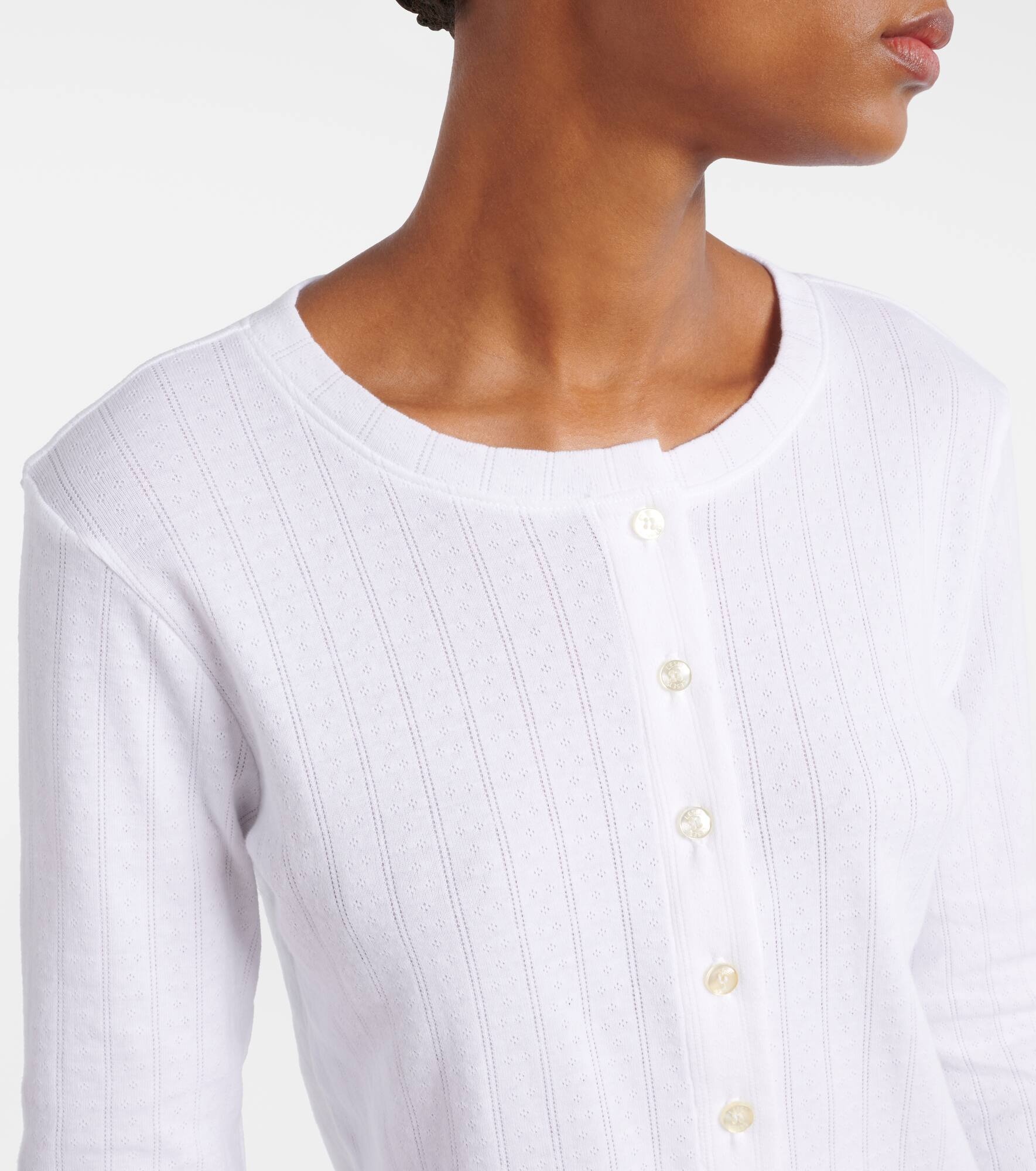 Pointelle cotton cardigan - 4