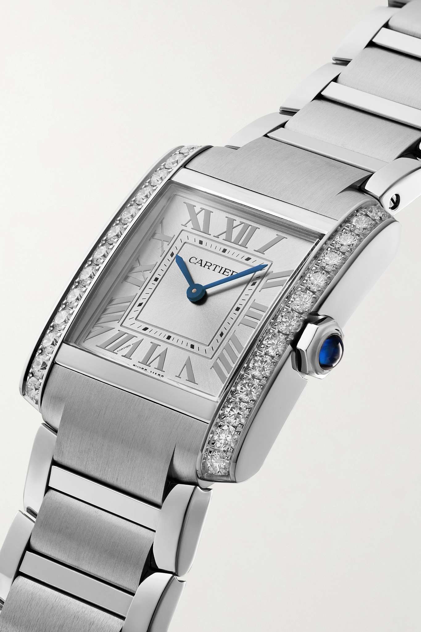 Tank Française 32mm medium stainless steel and diamond watch - 3