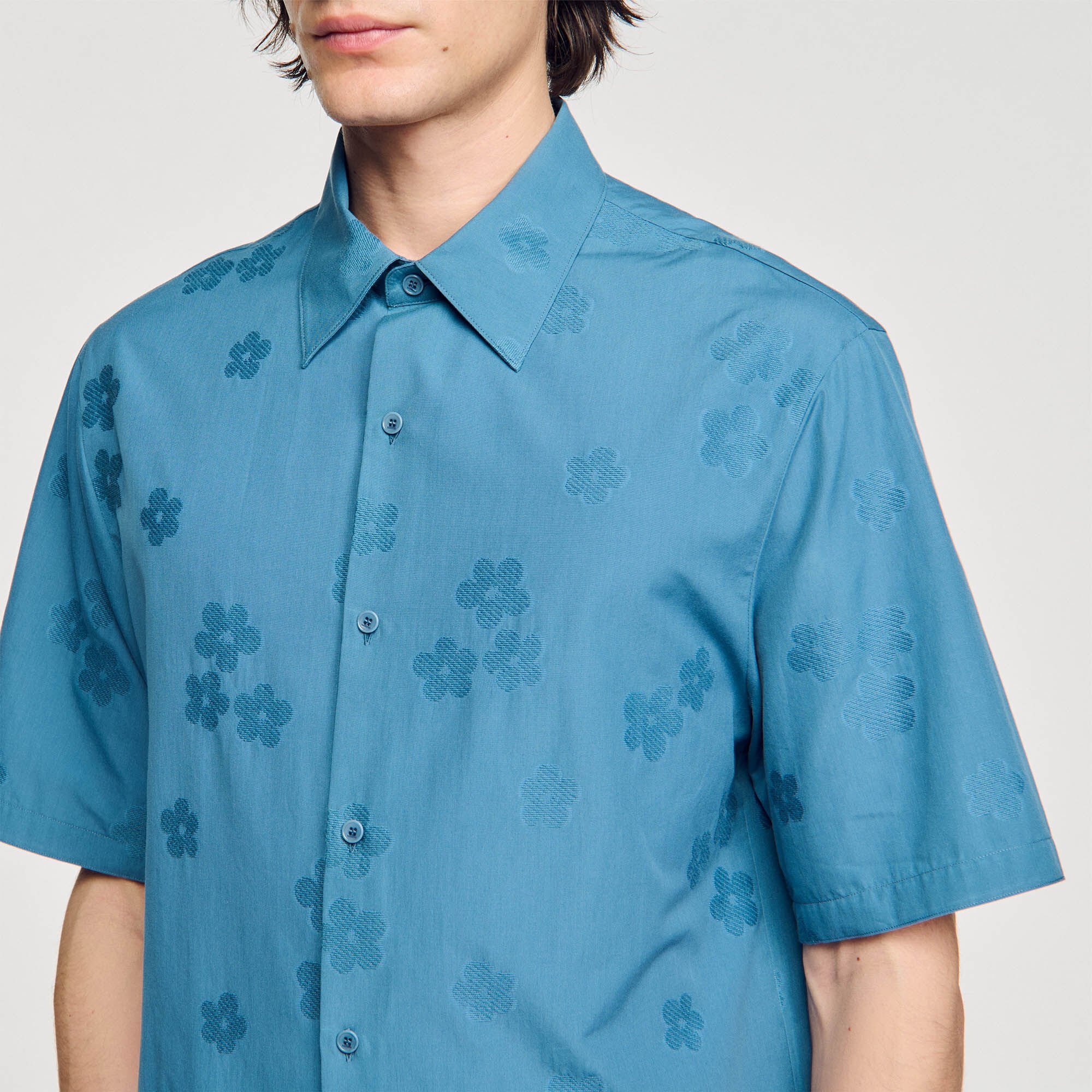 OVERSIZED FLORAL JACQUARD SHIRT - 4