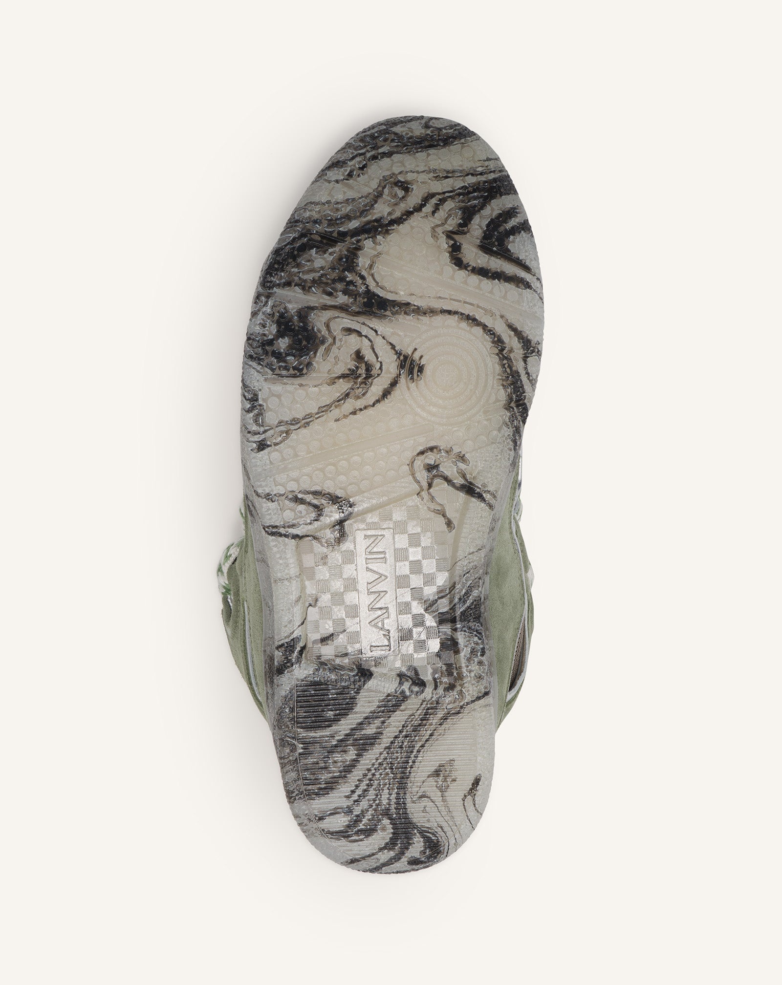 LEATHER CURB SNEAKERS WITH MARBLED SOLE - 6