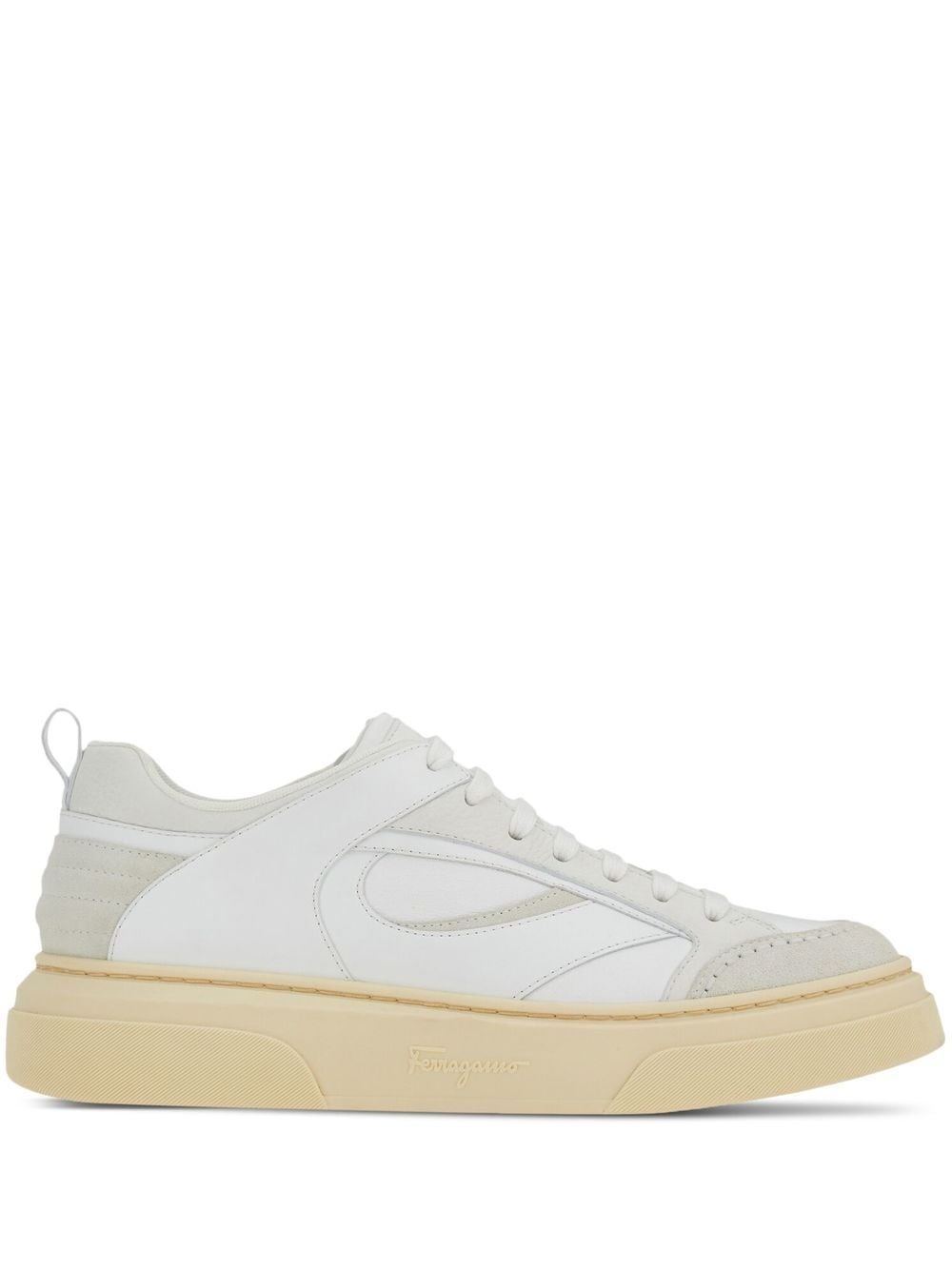 panelled low-top sneakers - 1