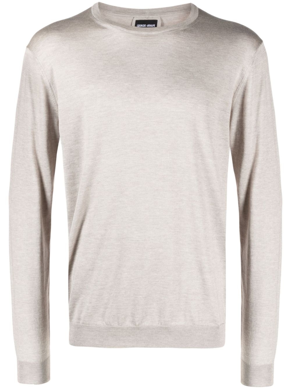 crew-neck silk-cotton jumper - 1