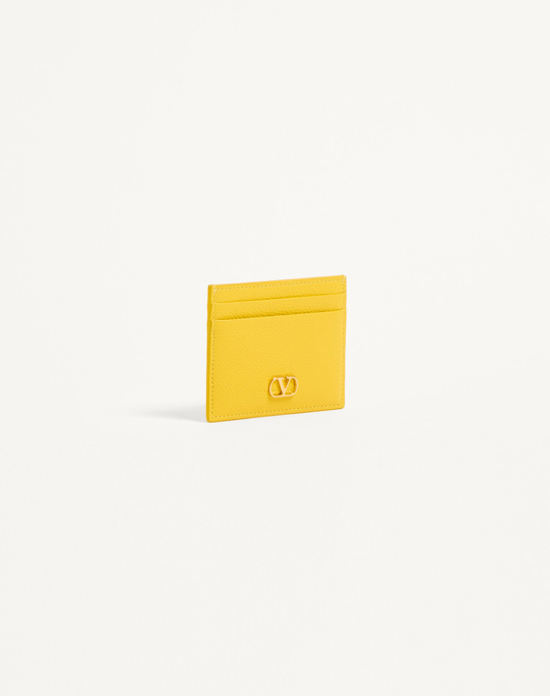 VLOGO SIGNATURE GRAINY CALFSKIN CARD HOLDER 4
