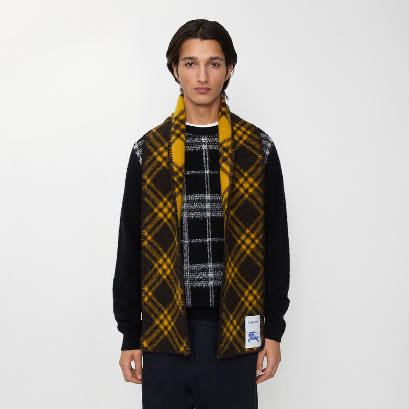 Narrow Check Wool Scarf 3