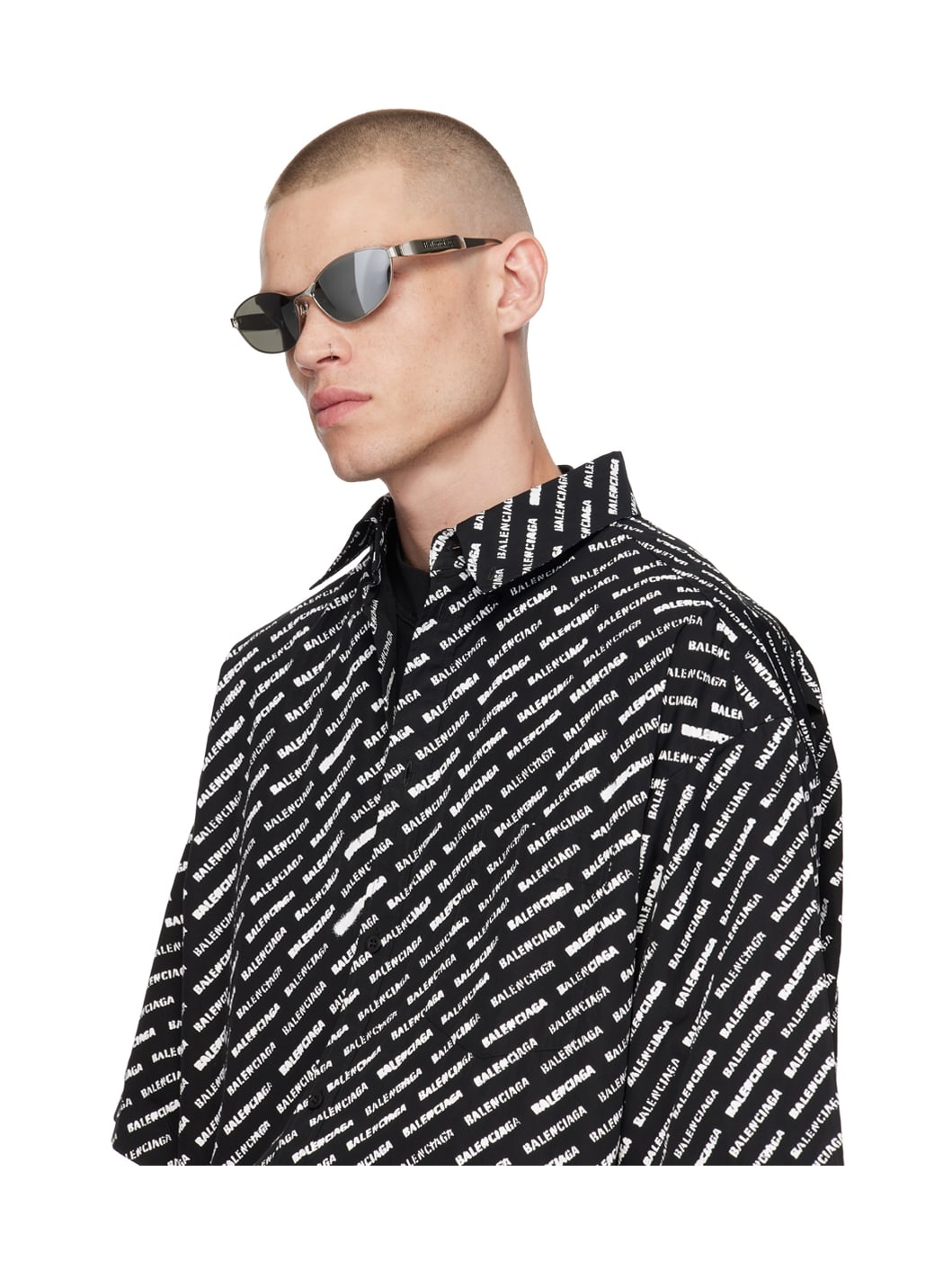 【BALENCIAGA】 MIAMI Balenciaga Unisex Miami 62mm Mirrored Rectangle Sunglasses