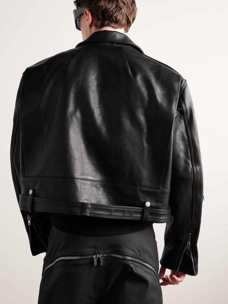 Cropped Buckled Leather Jacket 5