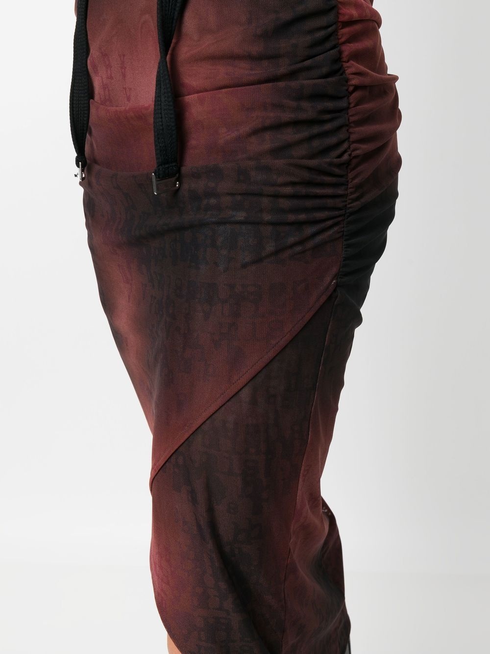gradient-print semi-sheer midi skirt - 5