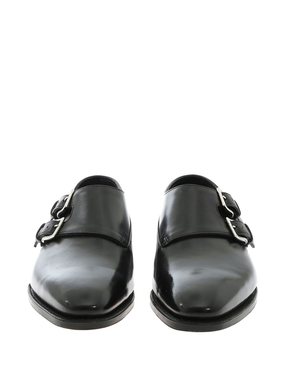 double-buckle leather derby shoes - 3