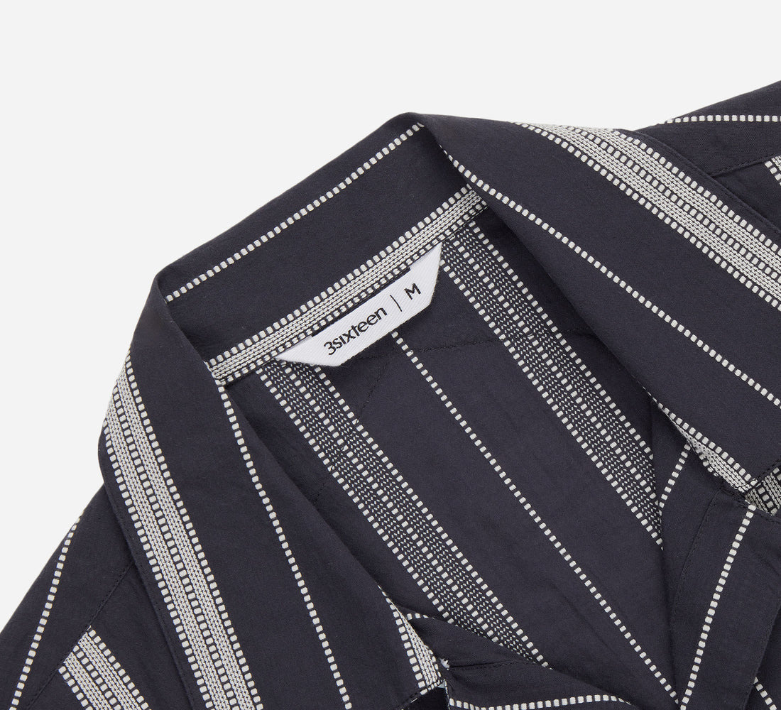 Cabana Shirt - Black Ticking Stripe - 3