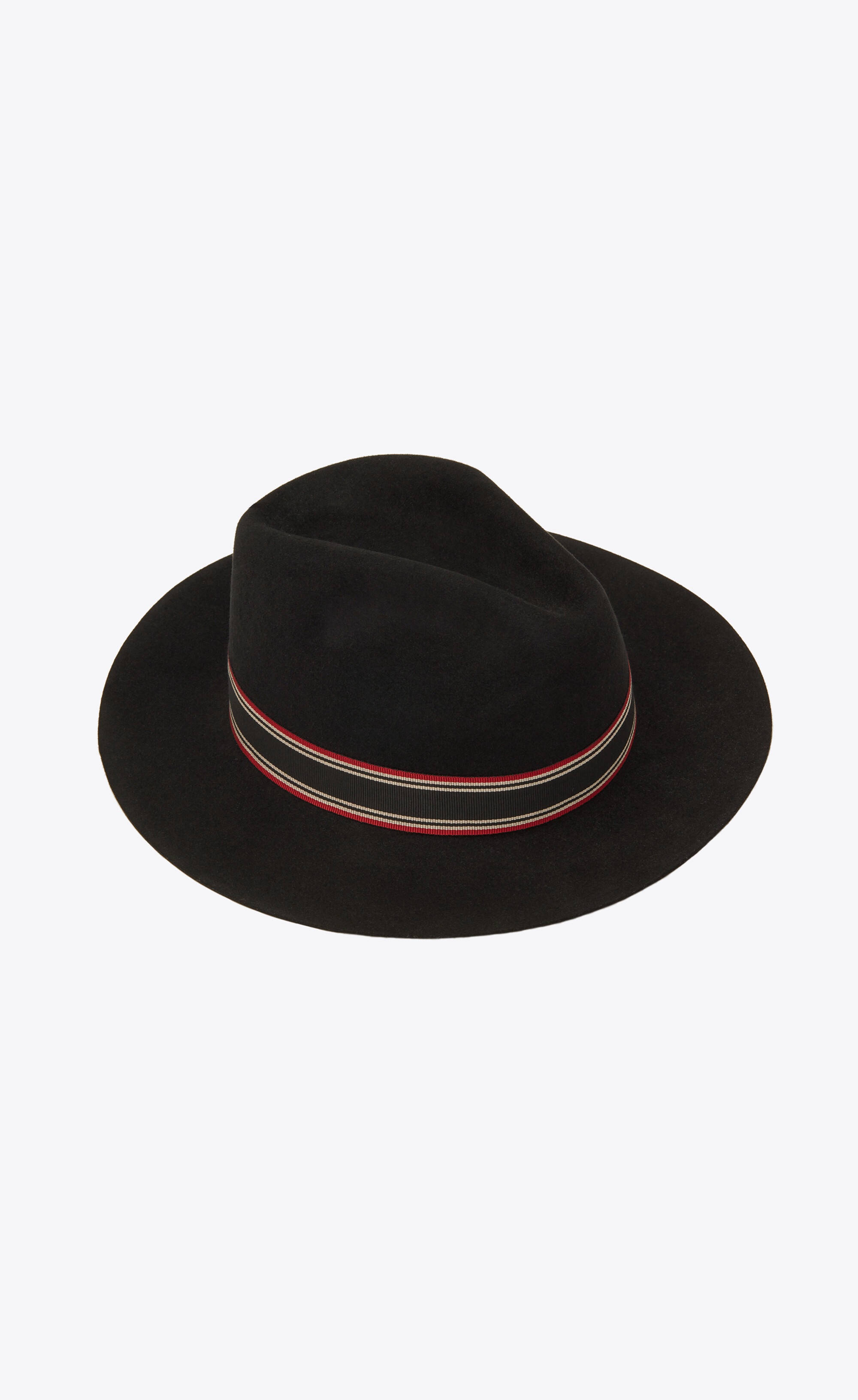 straw panama hat with contrasting striped canvas ribbon - 1
