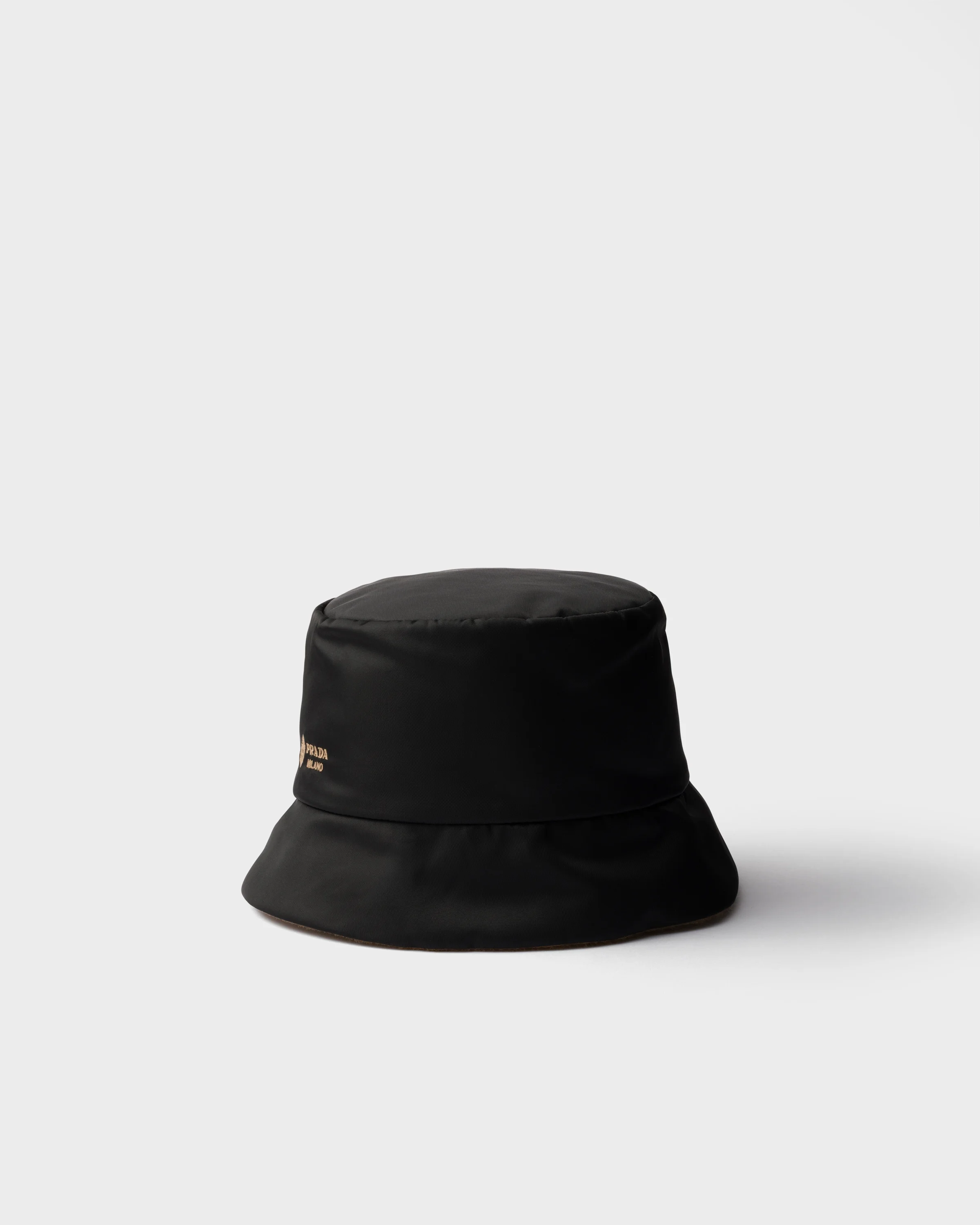 Reversible Re-Nylon and camel-hair bucket hat - 1