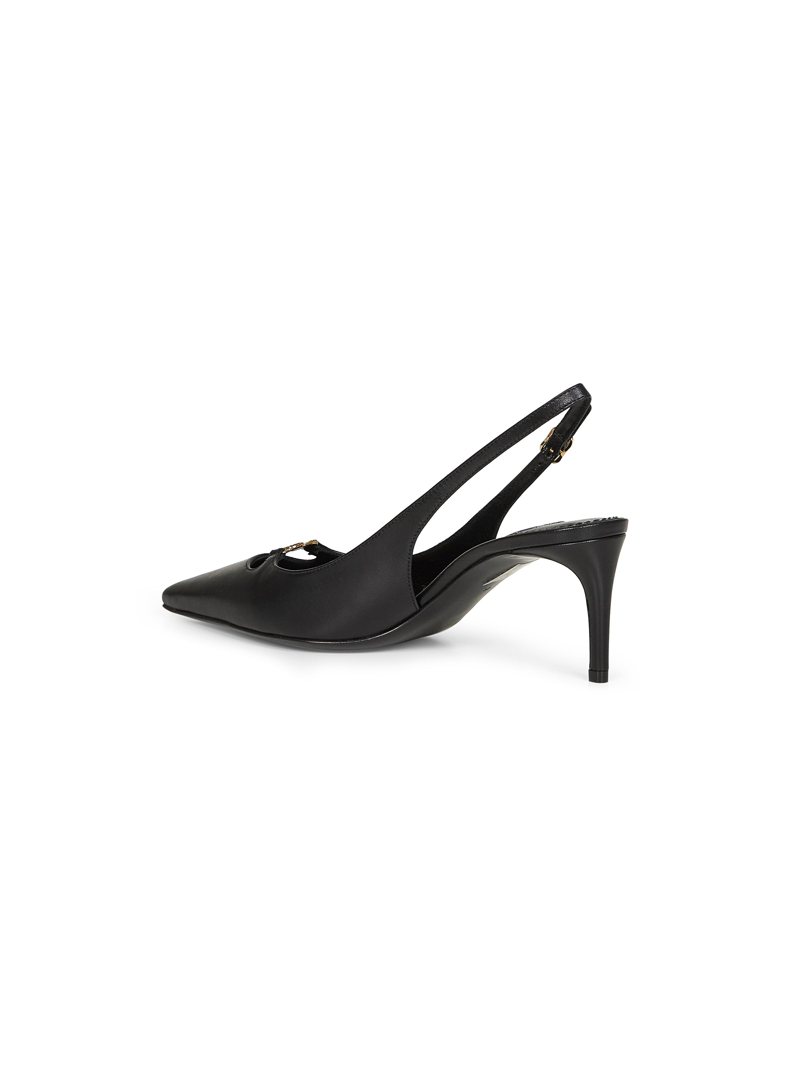Black goatskin Lollo slingback - 3