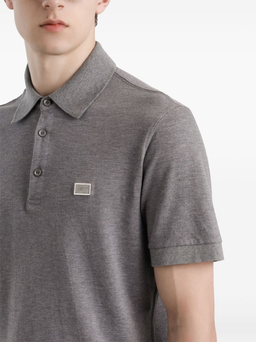 logo-plaque polo shirt - 5