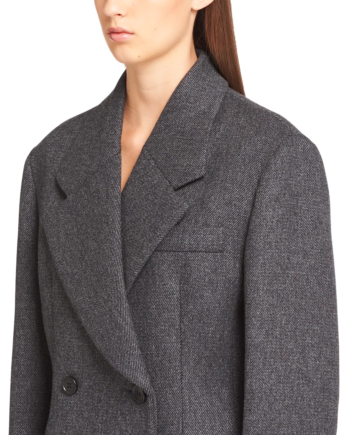 Double-breasted textured wool coat - 5