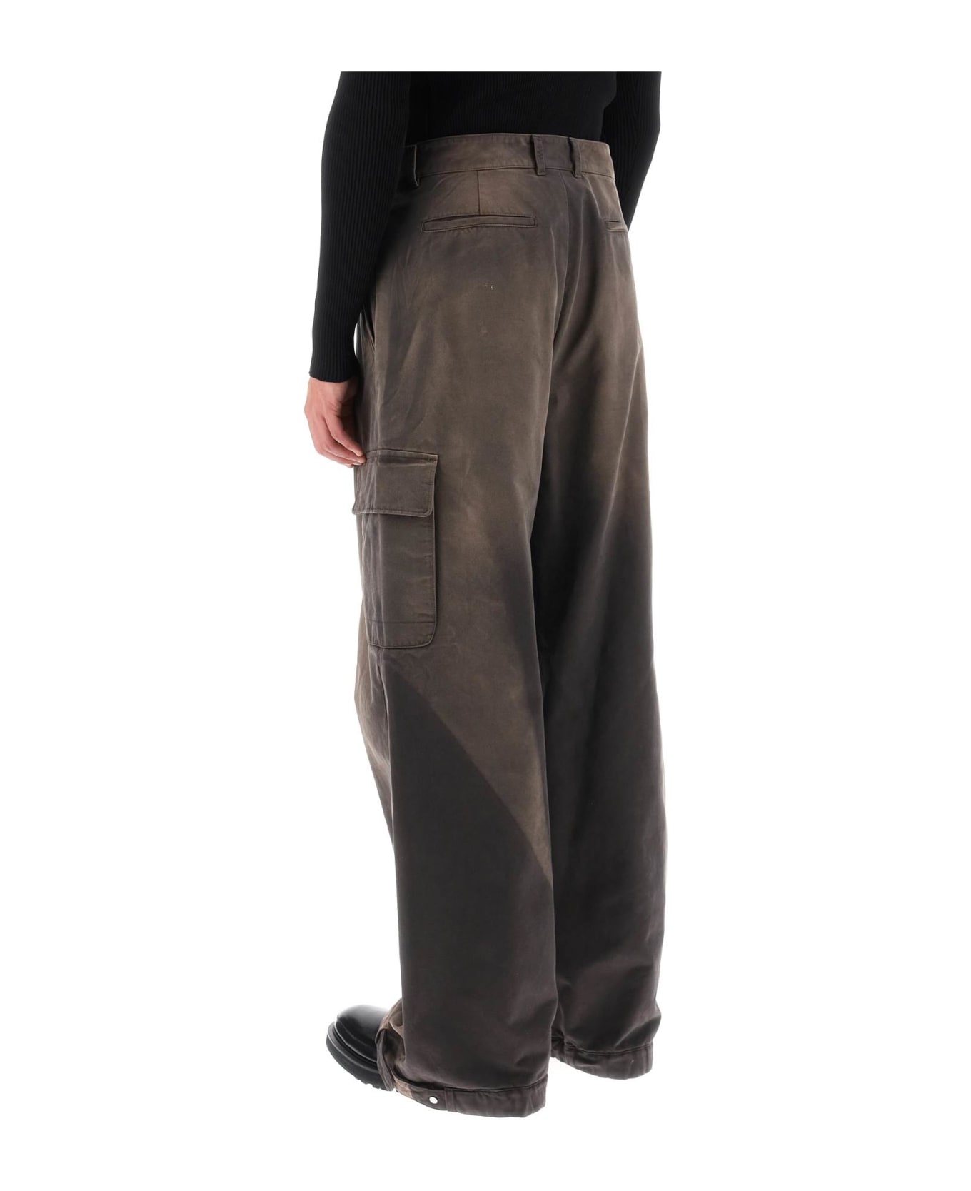 Washed-effect Cargo Pants - 3