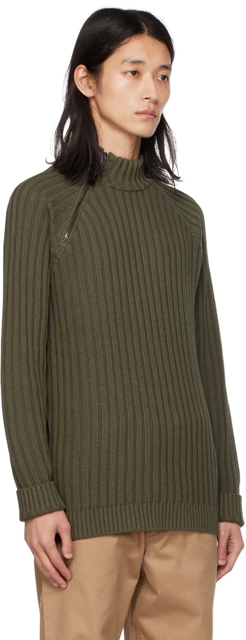 Wood Wood Khaki Manu Sweater outlook