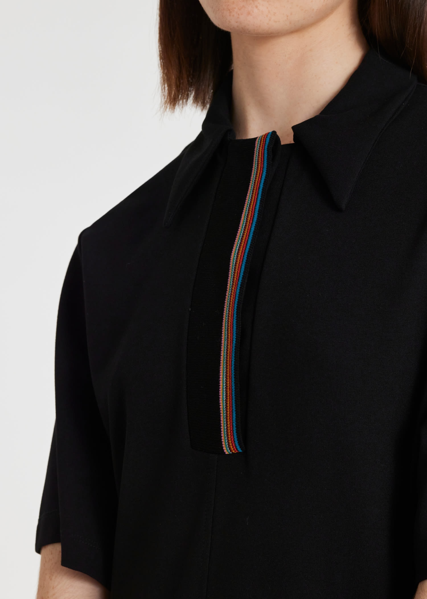 Black Milano 'Signature Stripe' Polo Dress - 5