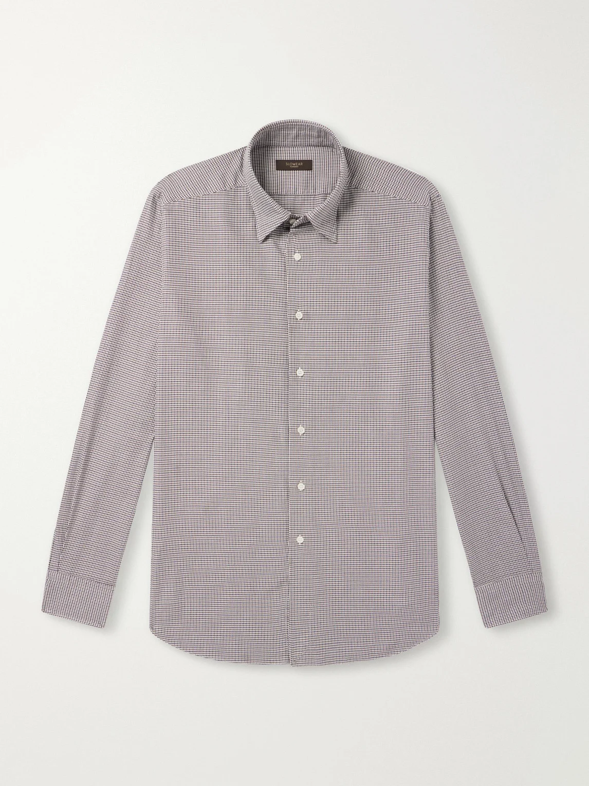 Glanshirt Button-Down Collar Houndstooth Cotton Shirt - 1
