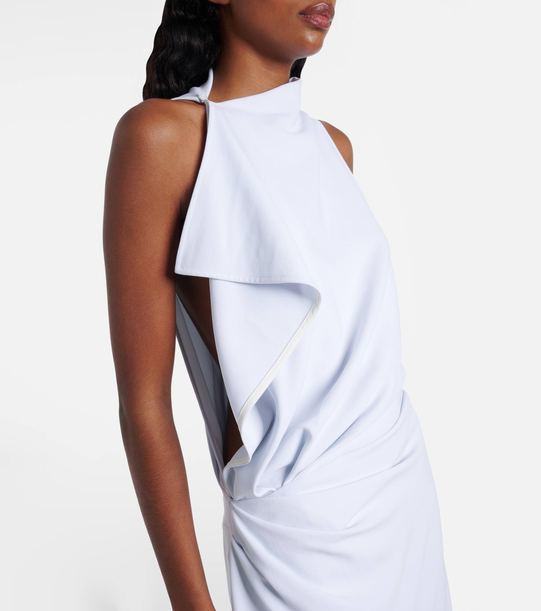 Devyn crêpe draped maxi dress - 5