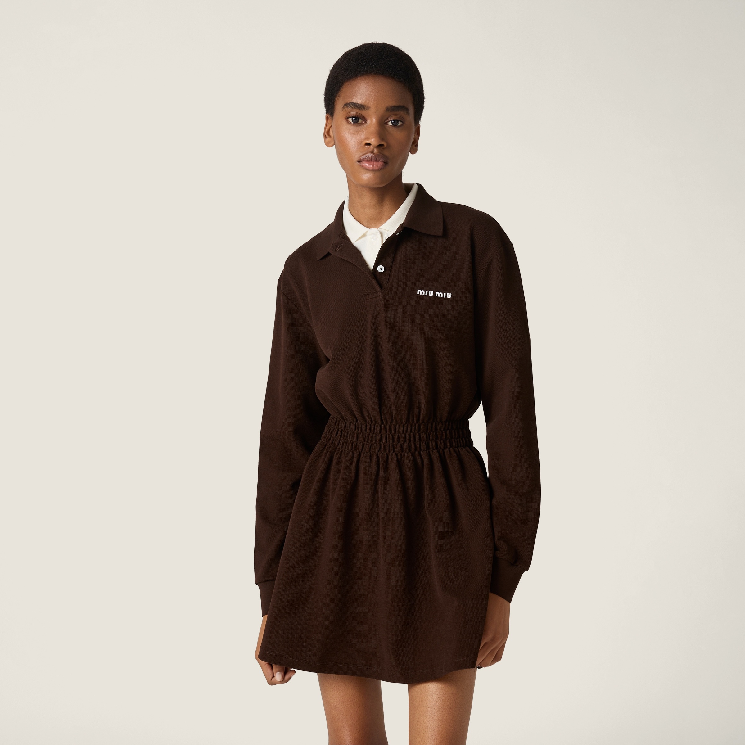Cotton piqué mini-dress - 2