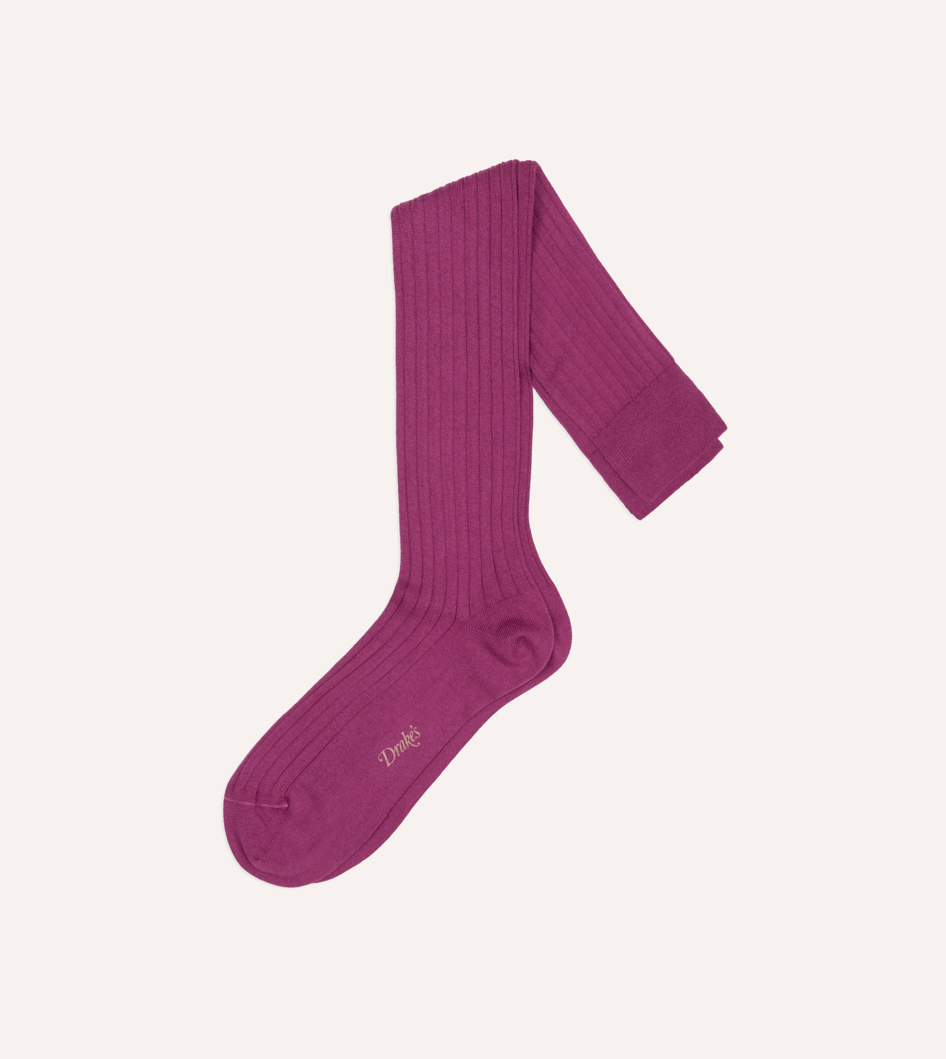 Wine Cotton Over-the-Calf Socks - 1