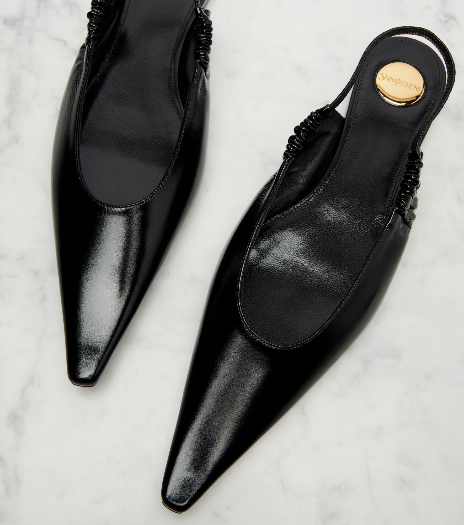 Leather slingback flats - 5