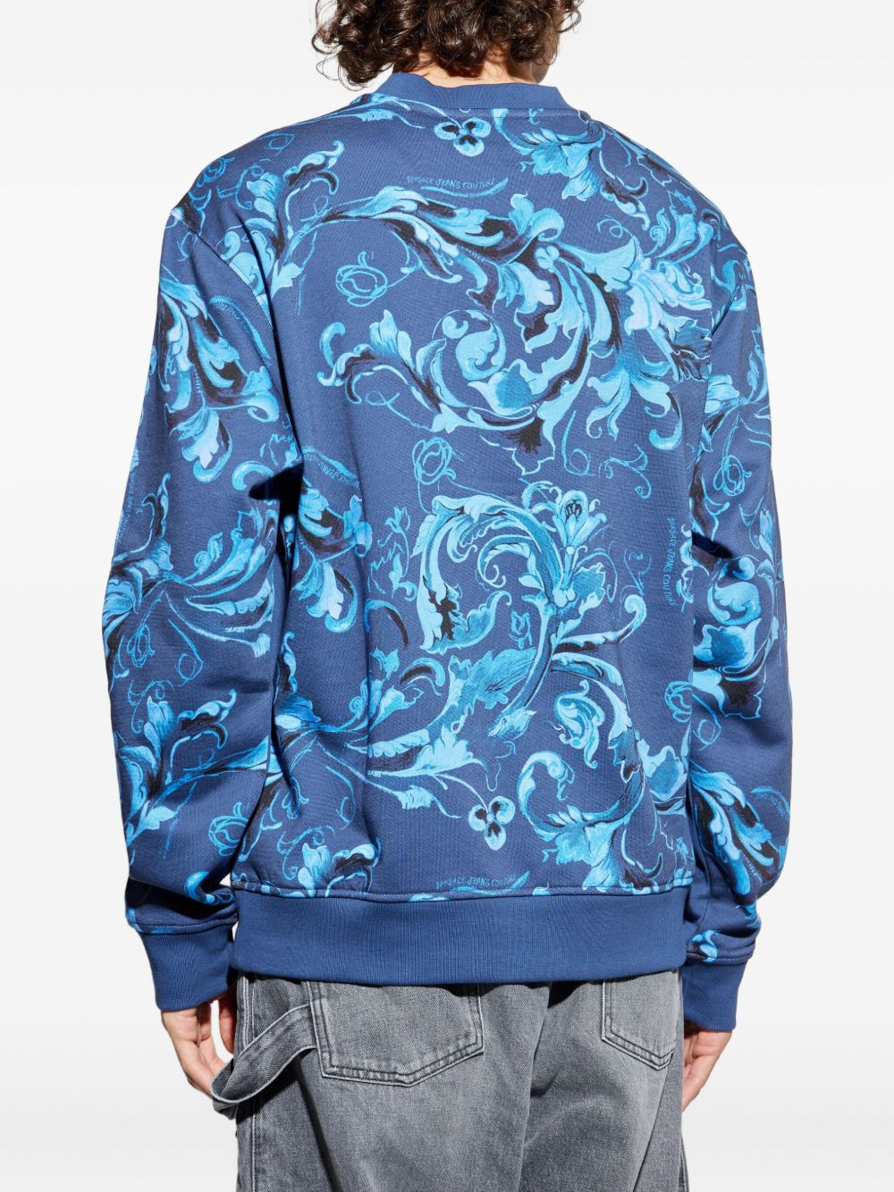 baroque-print panelled sweatshirt - 4