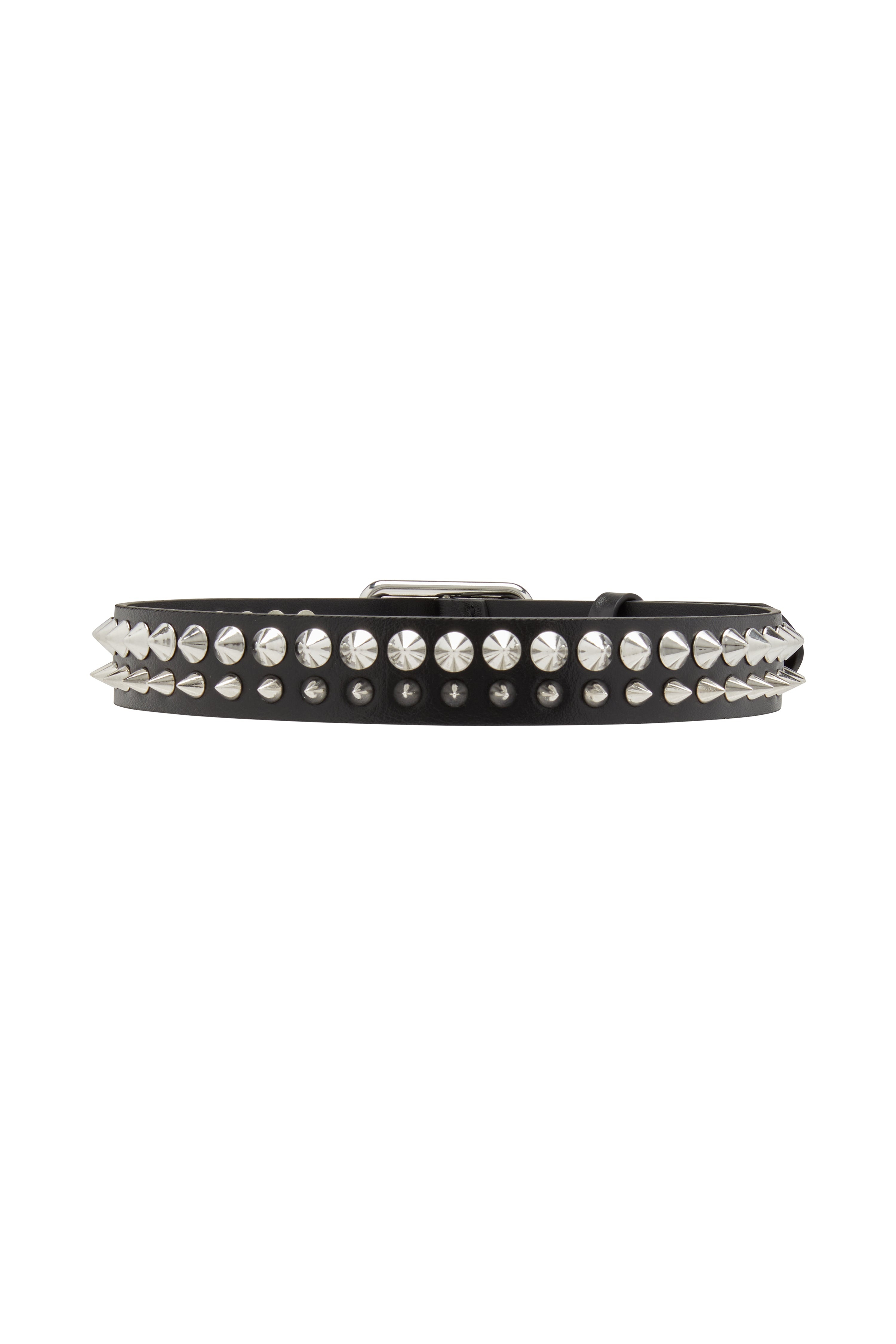 LEATHER BELT WITH SPIKES - 3CM - 2