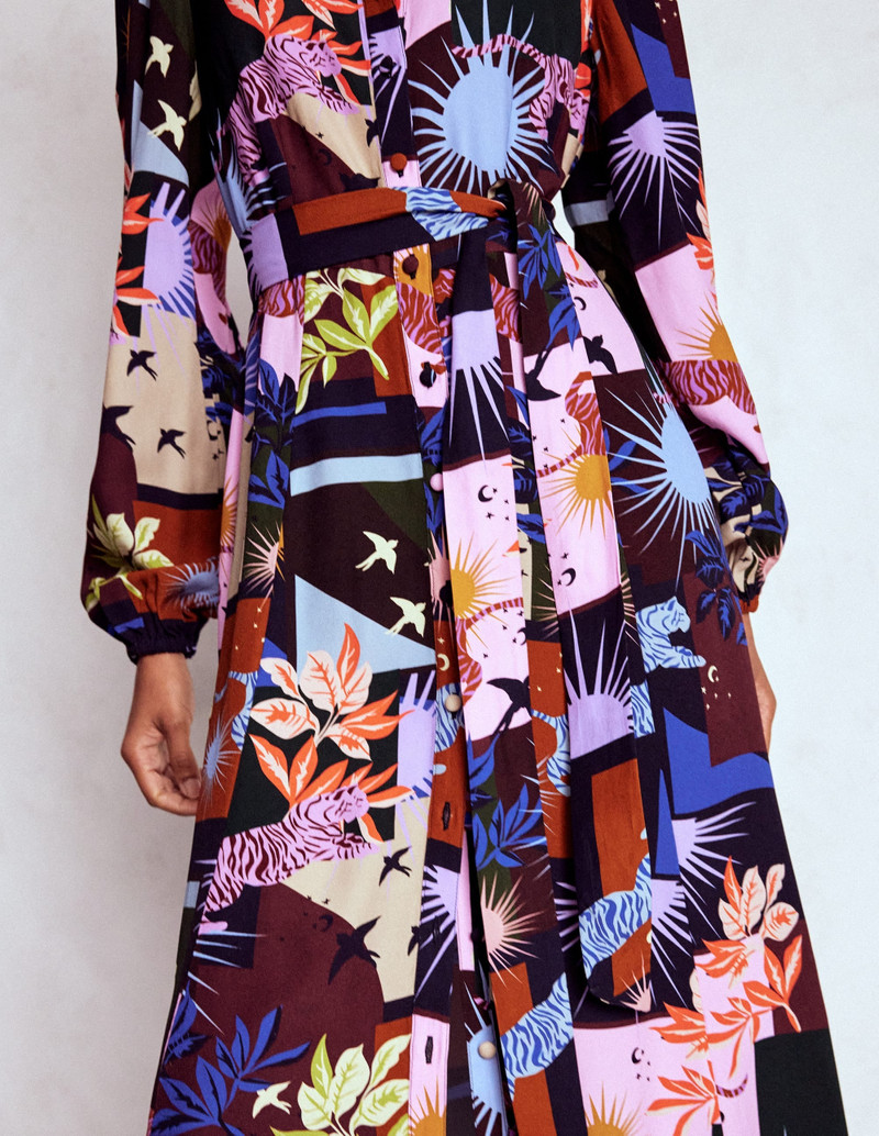 Mae Occasion Maxi Shirt Dress-Multi, Cosmic Savanna 3