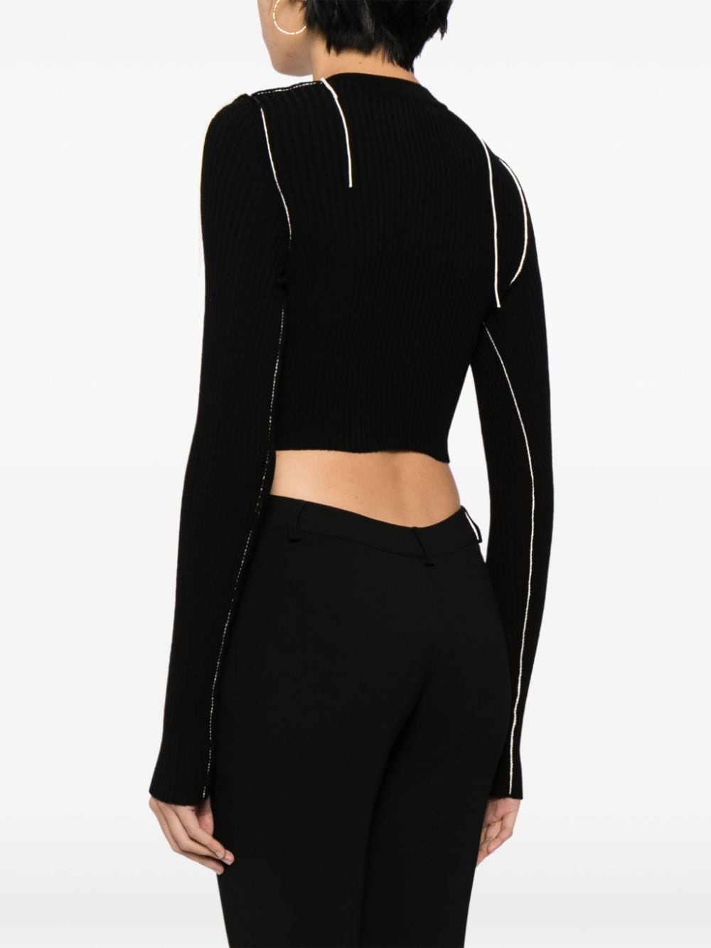Ow logo V-neck cardigan - 4