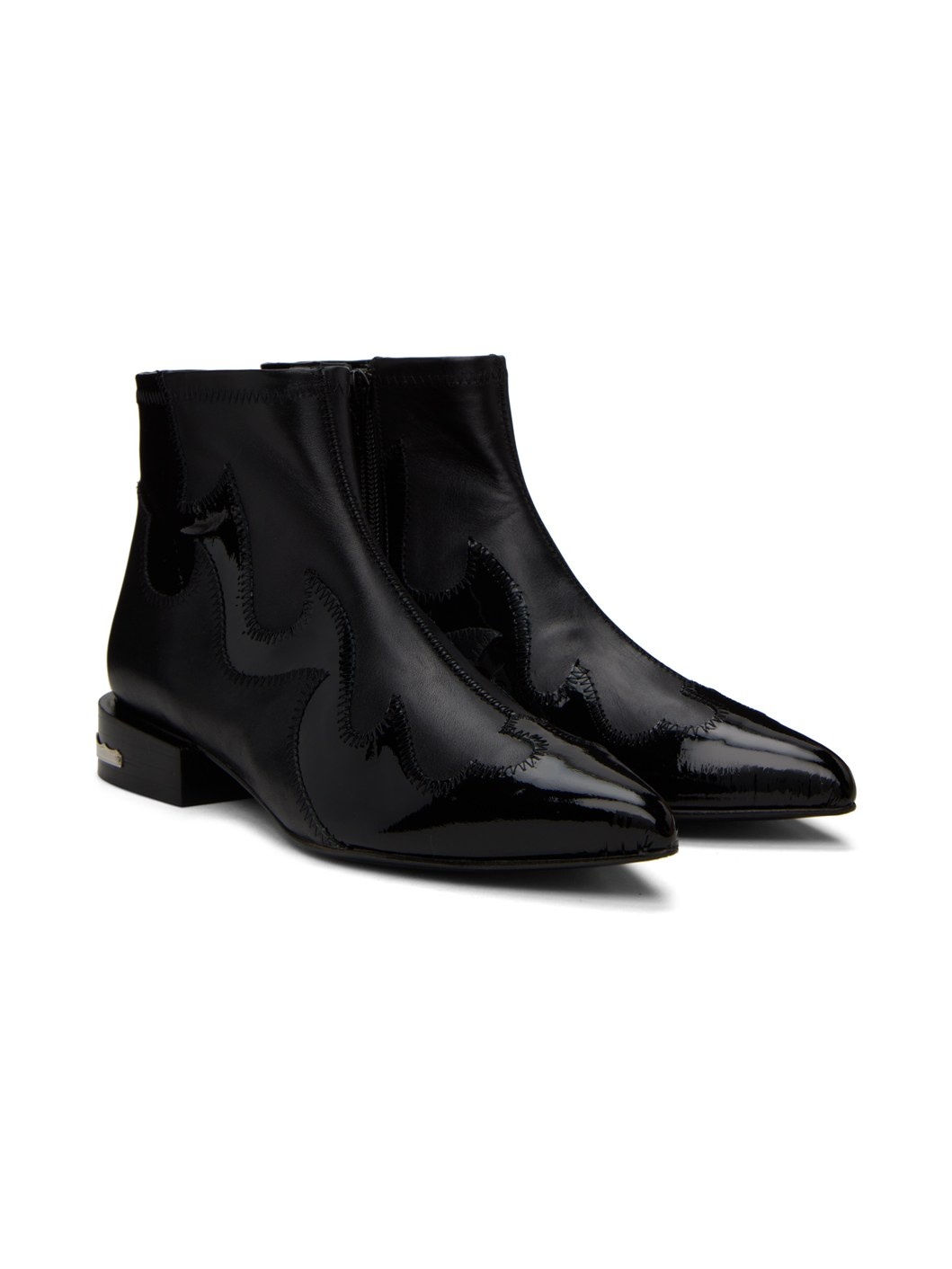 Black Paneled Boots - 4