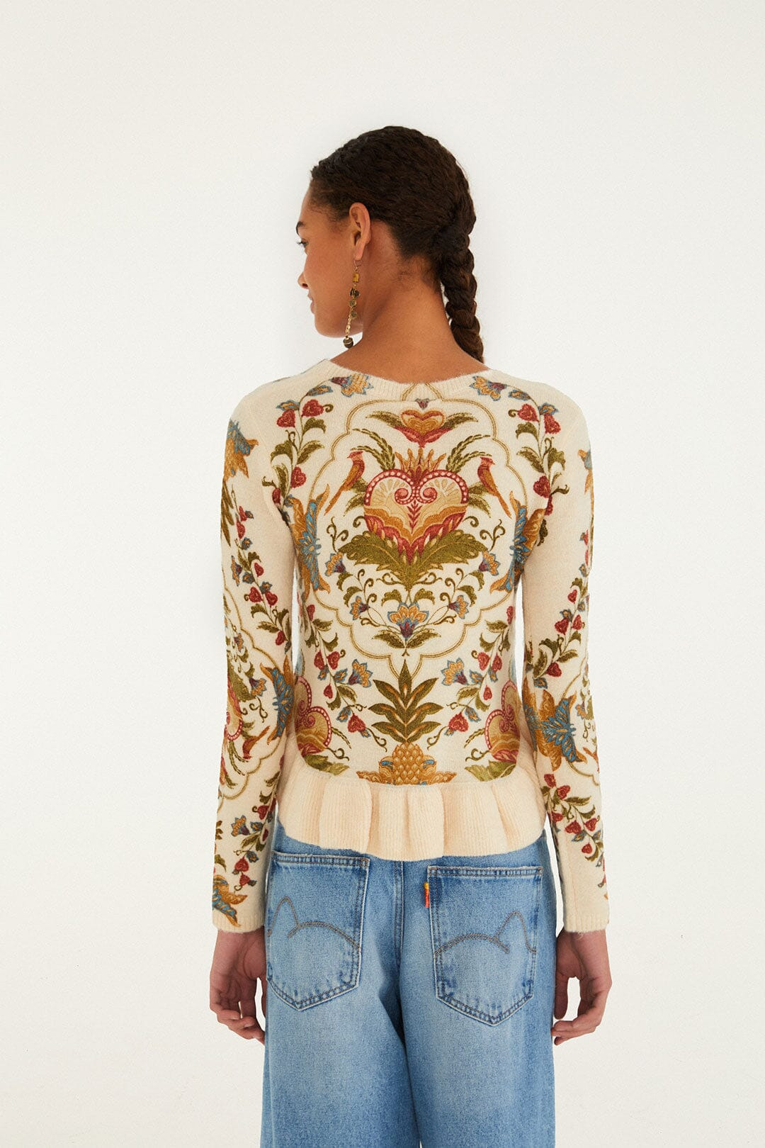 Cream Majestic Hearts Knit Top - 3