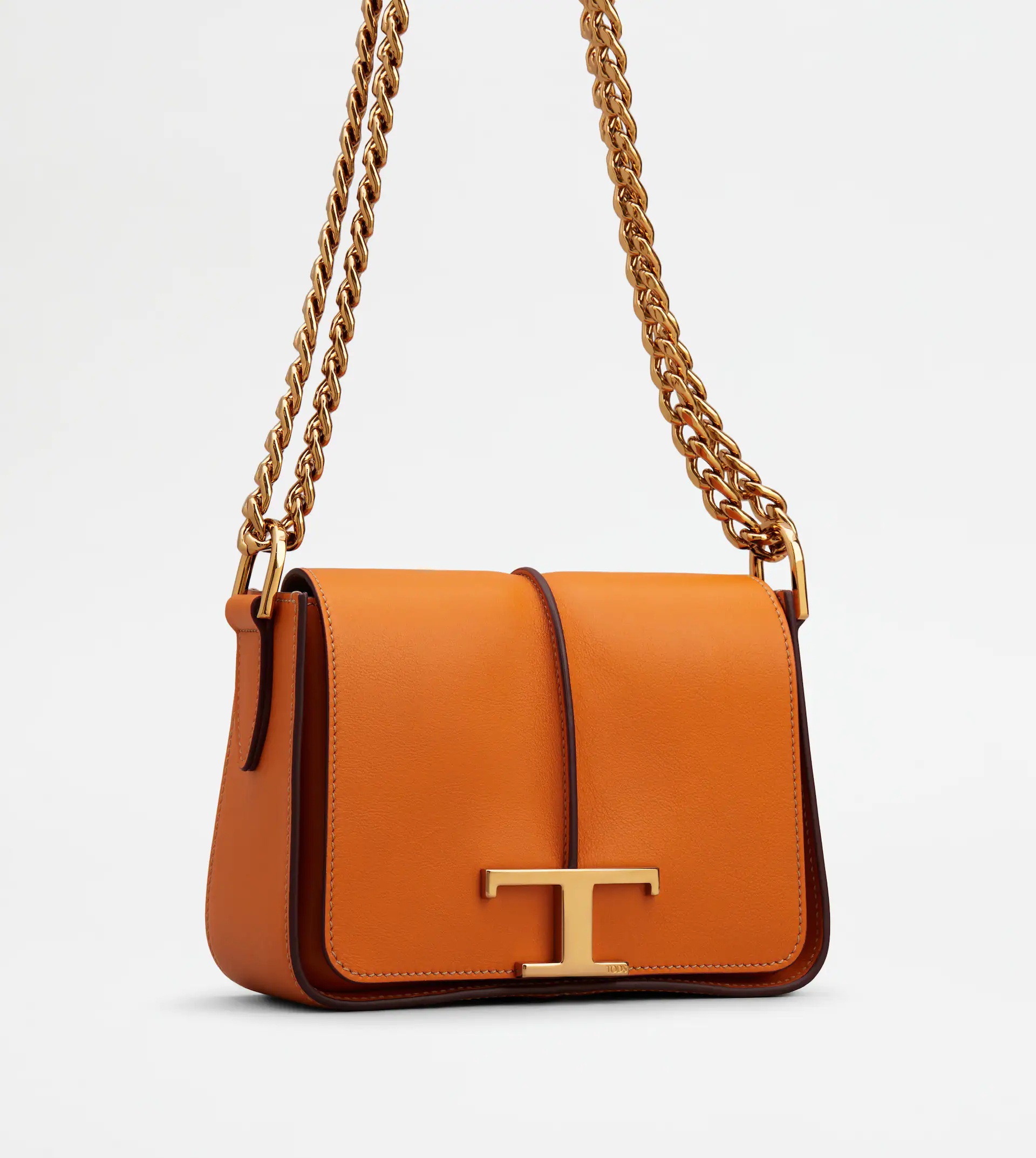 TIMELESS CROSSBODY BAG IN LEATHER MINI - ORANGE - 3