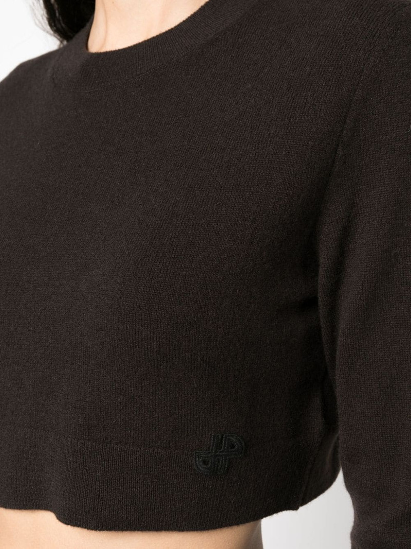 logo-embroidered cropped jumper 5