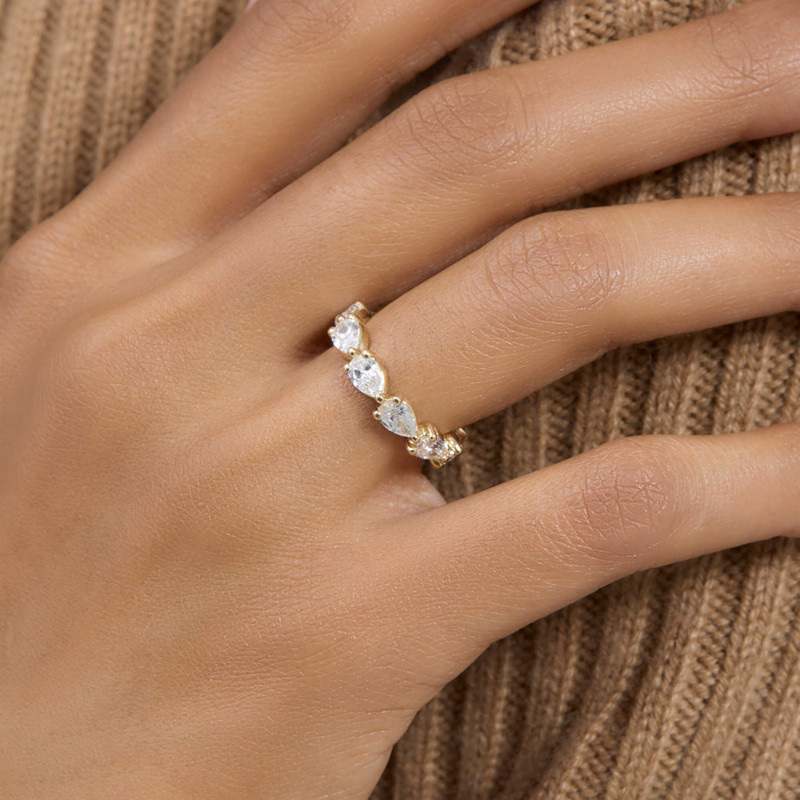 STONE AND STRAND LAB-Created Pear Eternity Band outlook