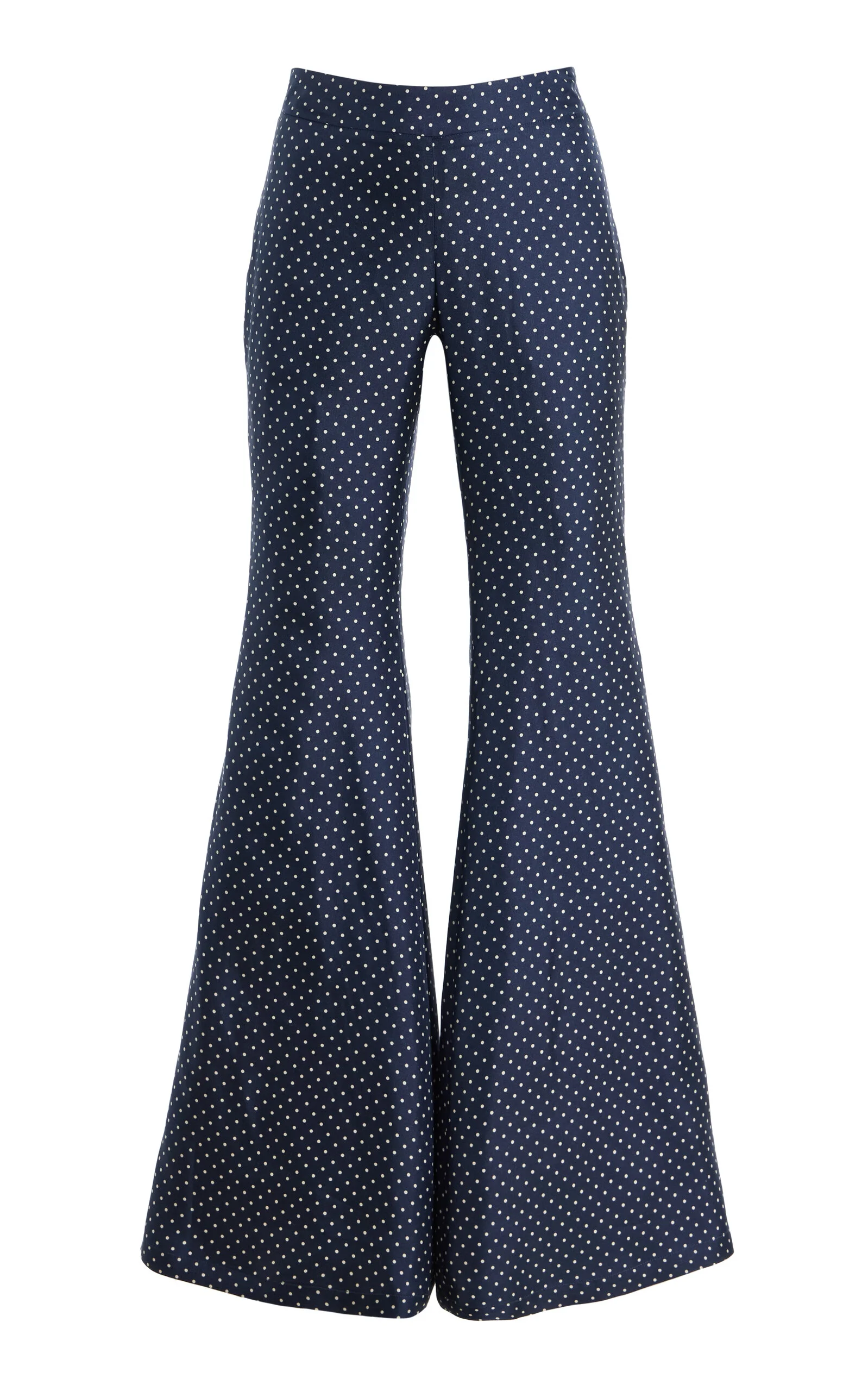 Zaoua Silk Polka-Dot Flared Pants - 1