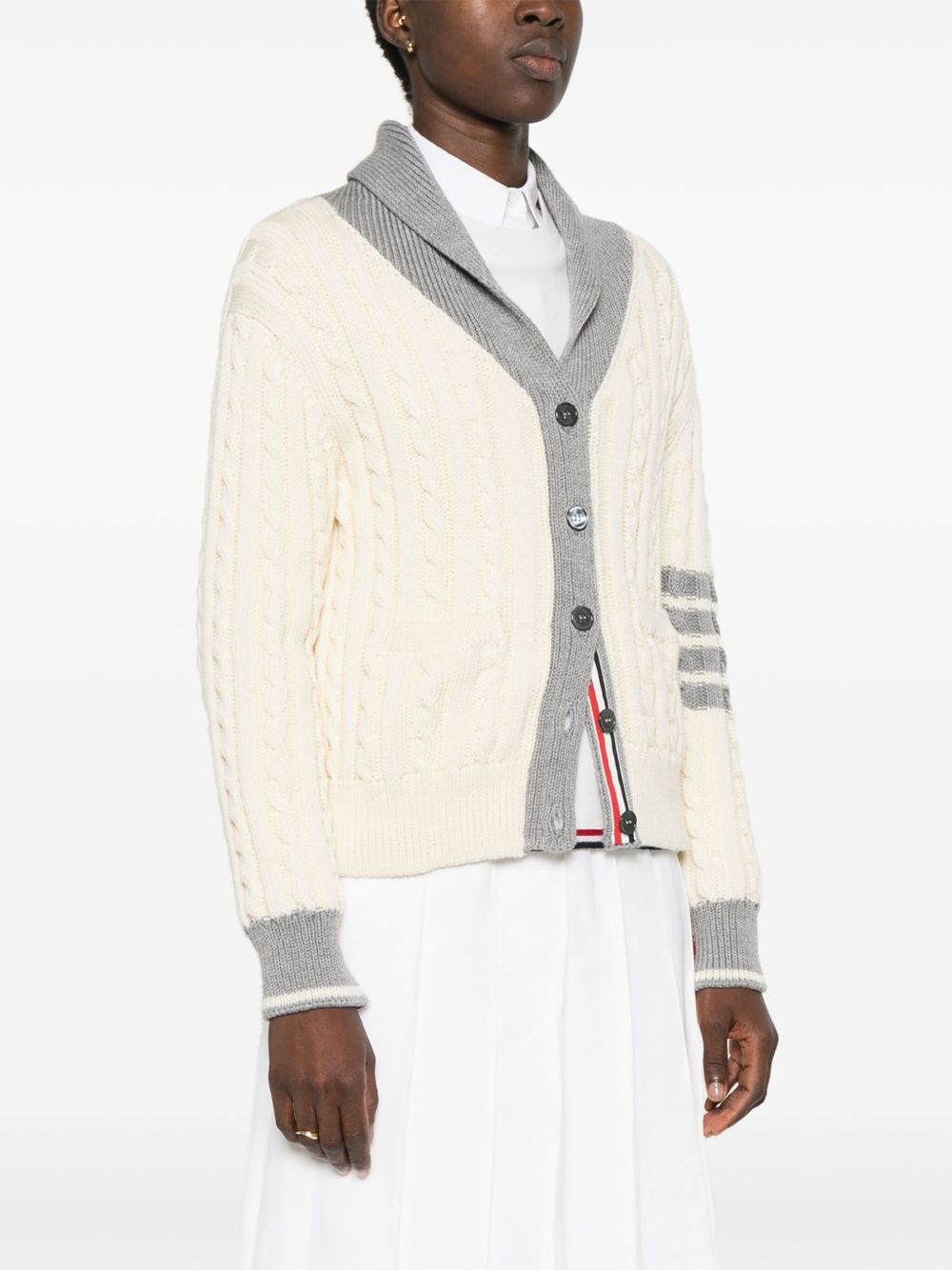 4-Bar cable-knit cardigan - 3