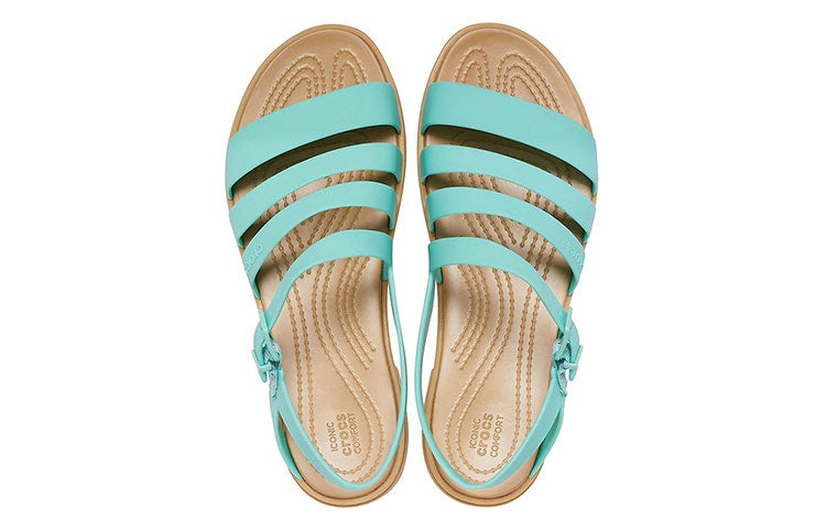 (WMNS) Crocs Tulum Sandals Green 206107-3U3 - 4