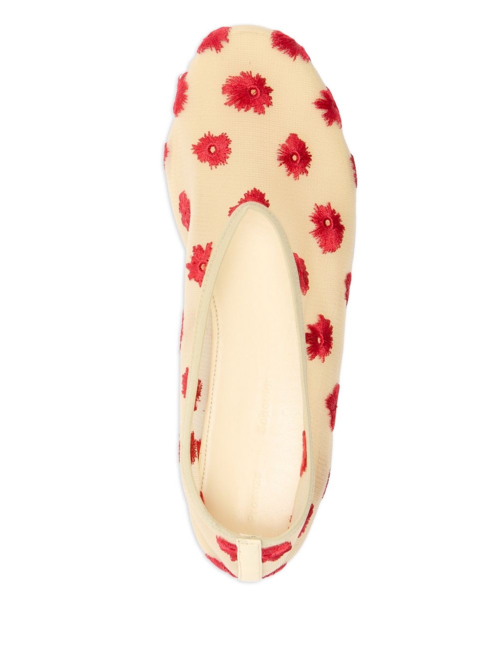 Tee floral-embroidered ballet flats - 4
