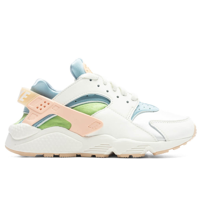 NIKE AIR HUARACHE SE WOMEN'S - SAIL/ARCTIC ORANGE/WORN BLUE/VIVID GREEN - 1