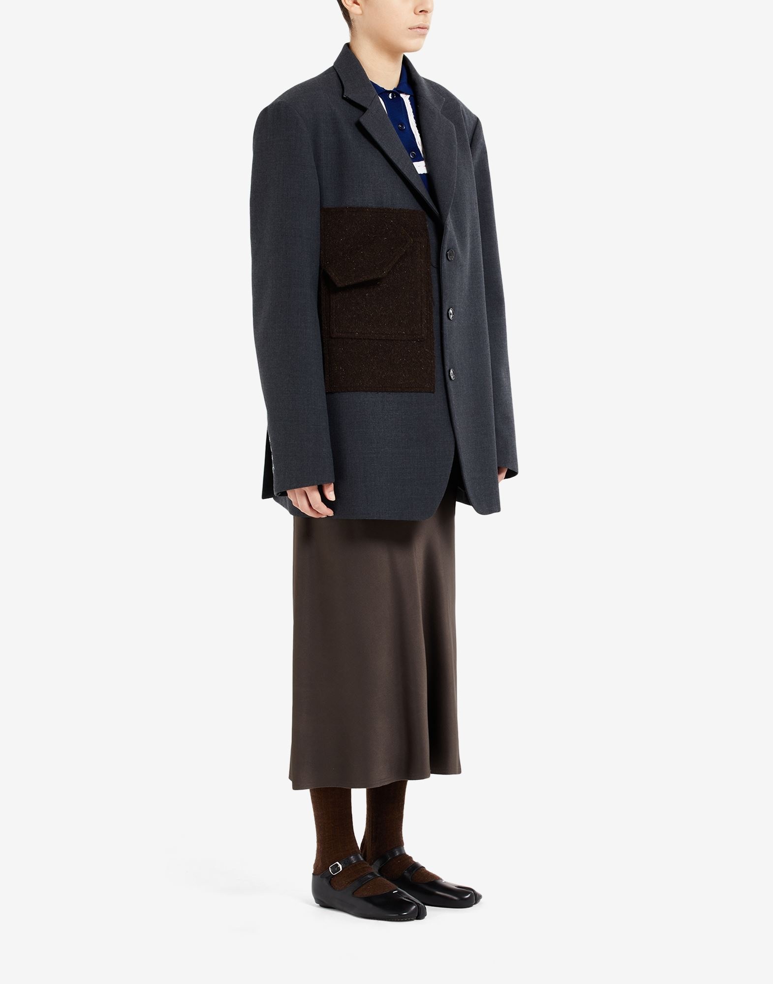 Single Breasted Jacket with Side Pocket - 3