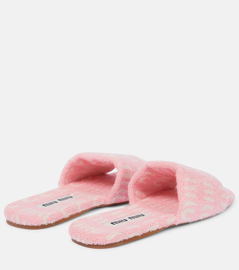Miu Miu Logo terry slides outlook