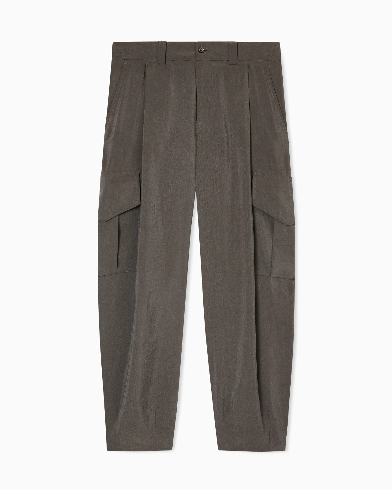 WASHED, SILK-BLEND, SINGLE-PLEAT TROUSERS - 1