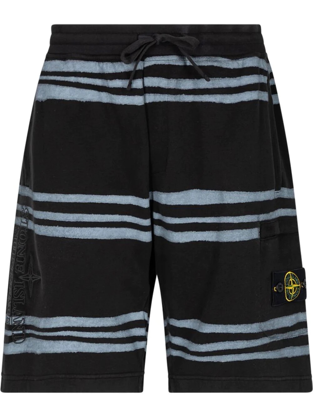 x Stone Island warp stripe shorts - 1